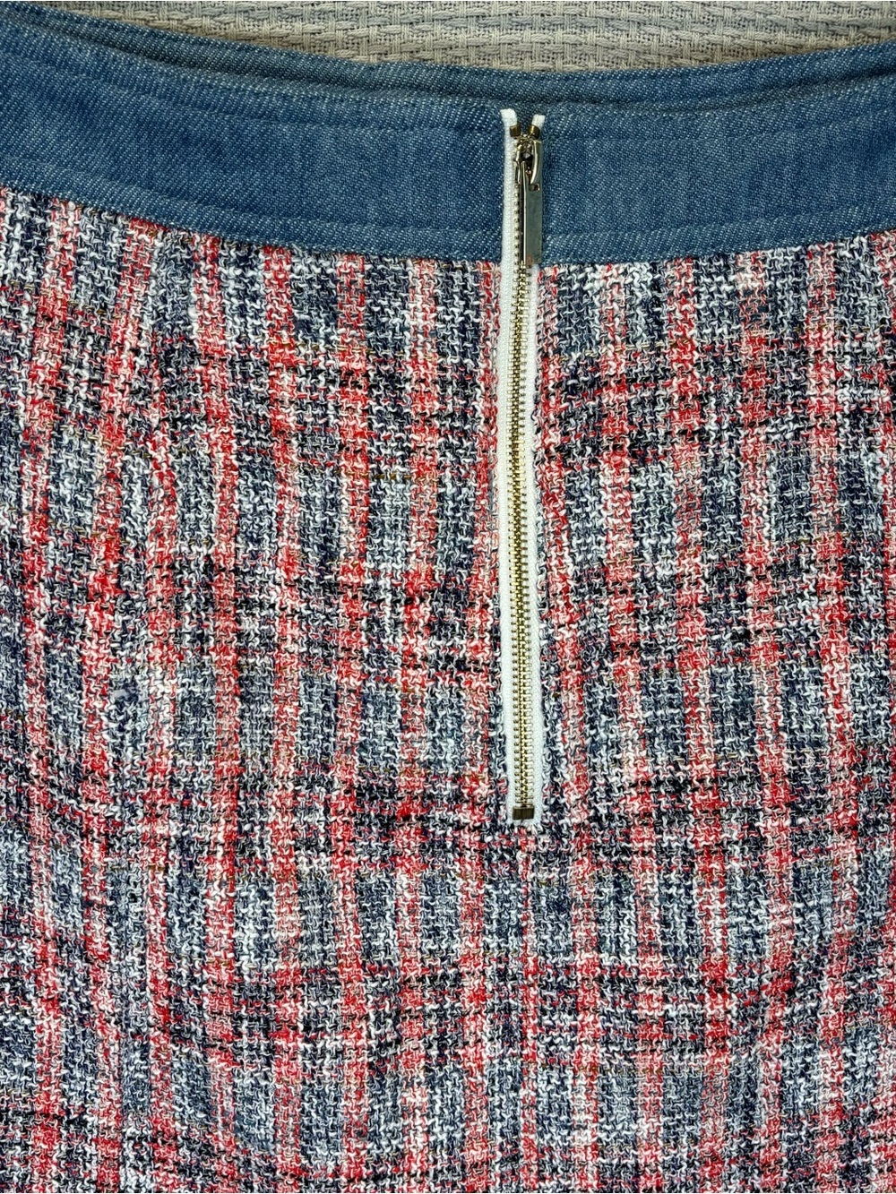 House Of Harlow 1960 Tweed A-Line Mini Skirt Women Sz 12 Button Front Chic - Picture 6 of 10